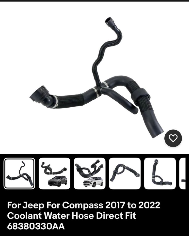 For Jeep For Compass 2017 to 2022 Coolant Water Hose Direct Fit 68380330AA