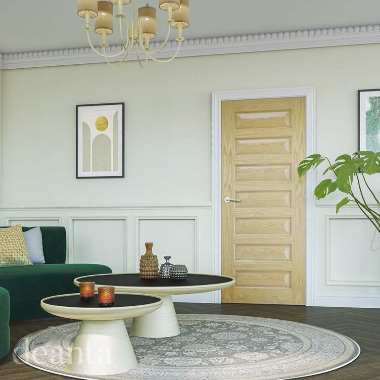 Biarritz Fully Finished Internal Oak Fire Door 45BIAXFSC