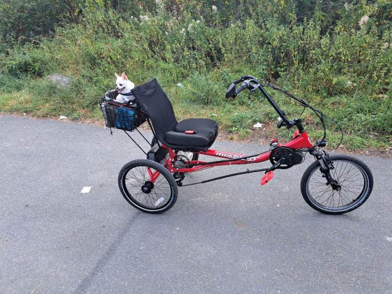  Electric Tricycle Semi-Recumbent Bike with Basket – Good Condition