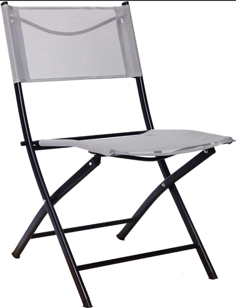 Homecall Folding Garden and Camping Chair Textilene Fabric - Light Grey - 30170