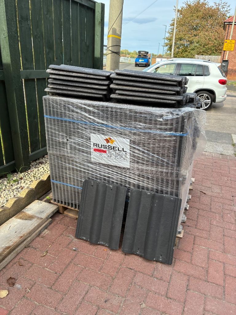 173 (¾ pallet of roof tiles) left over from new roof project brand new double roman anthracite grey