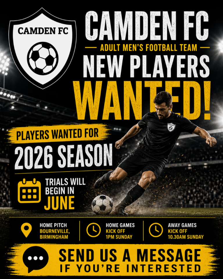 PLAYERS WANTED FOR BIRMINGHAM FOOTBALL TEAM