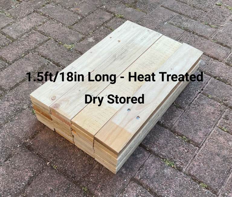 Pallet Wood Boards x10 For £6 Bundle Pack 1.5ft/18in Long Heat Treated Timber Slats DIY Crafts