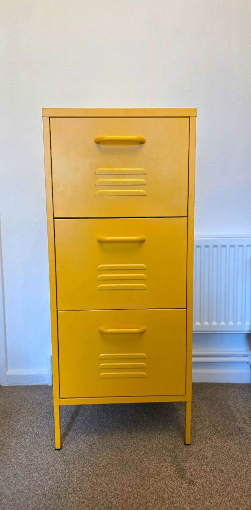Brand new Bright yellow metal storage cabinet
