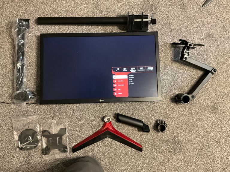 LG 24GL600F 24” Full HD Gaming Monitor — with Monitor Arm 