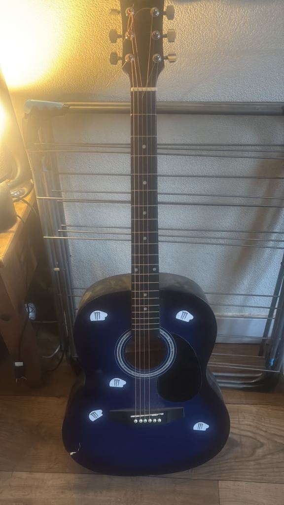 Acoustic guitar blue and black