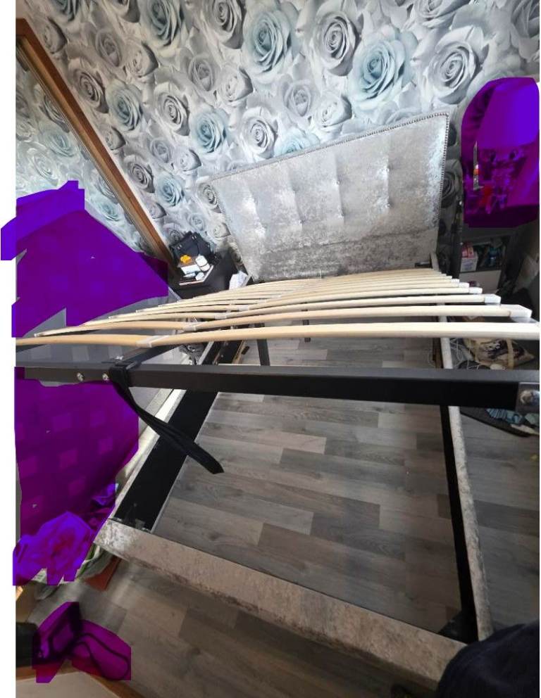 Crushed Velvet Ottoman Double Bed – Excellent Condition - Need gone ASAP