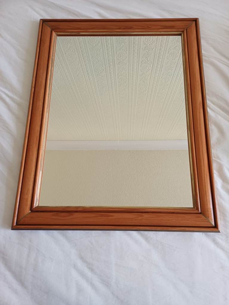 Wooden Framed Wall Mirror – Good Condition
