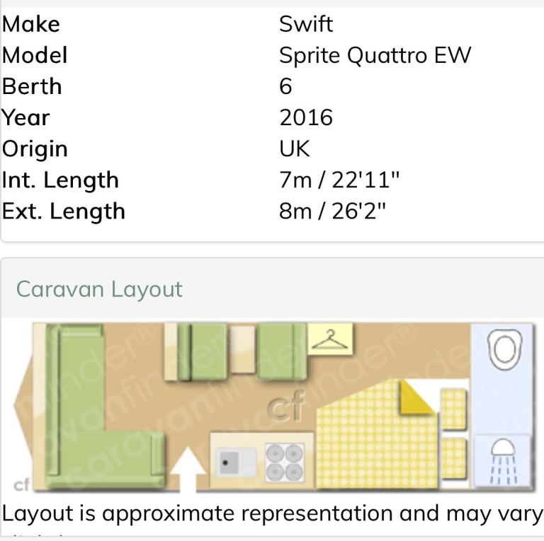 FOR SALE  2016 Swift freestyle twin Quattro with end washroom 