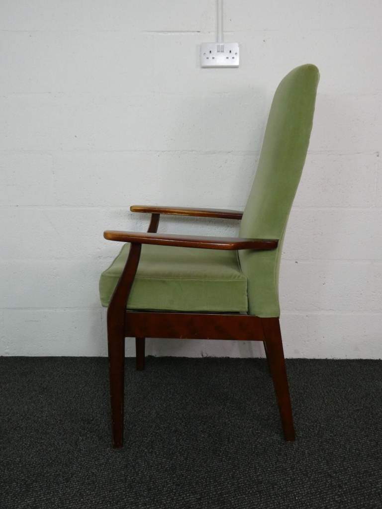 Fireside Chair with Green Fabric
