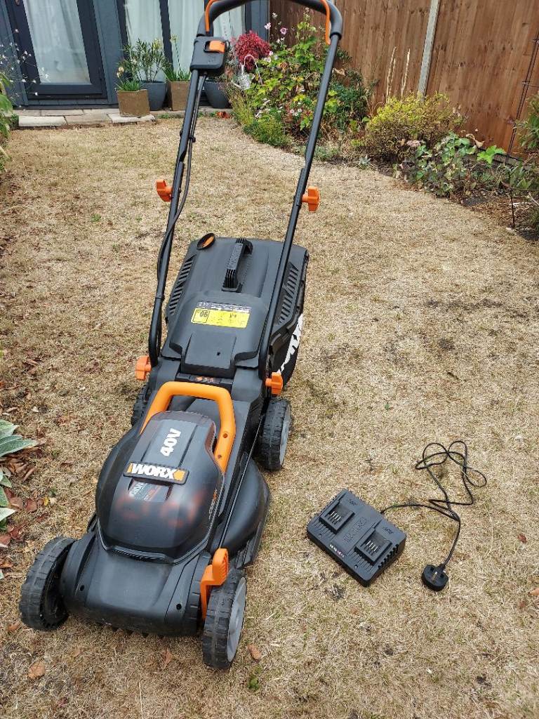 WORX 40V Cordless Lawn Mower with 2 Batteries & Charger