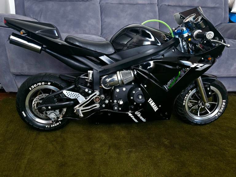  midi moto Yamaha YZF R1 replica black 4 stoke Super Pocket Motorbike 