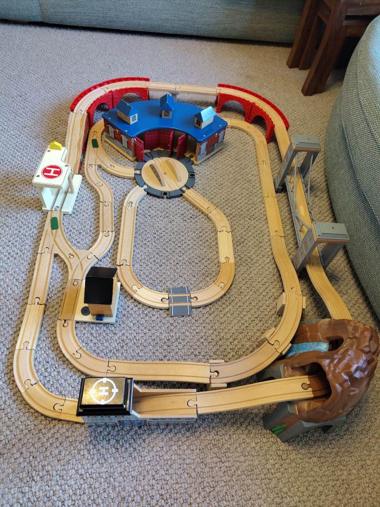 Brio and Big Jigs wooden railway job lot including Thomas and Friends engines