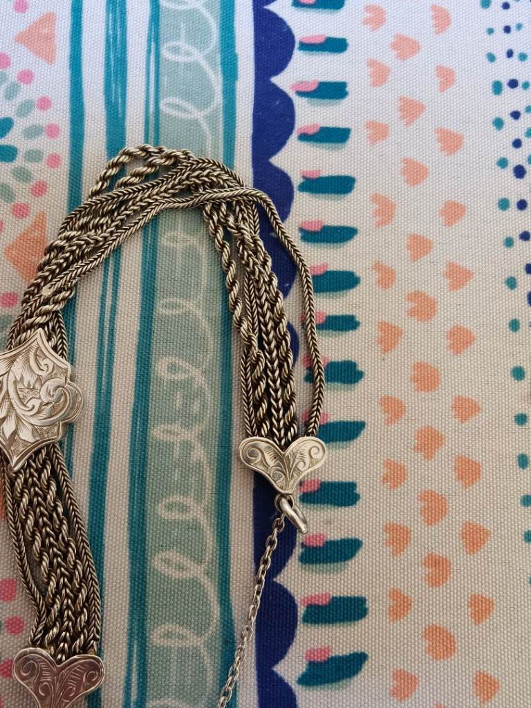 Beautiful silver Albertina bracelet old 