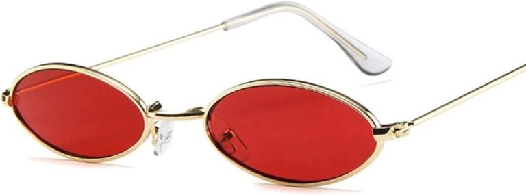 WEEWOODAY VINTAGE OVAL SUNGLASSES RED