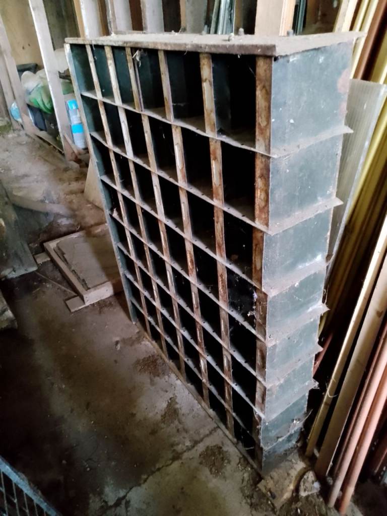 Workshop metal pigeon hole storage 
