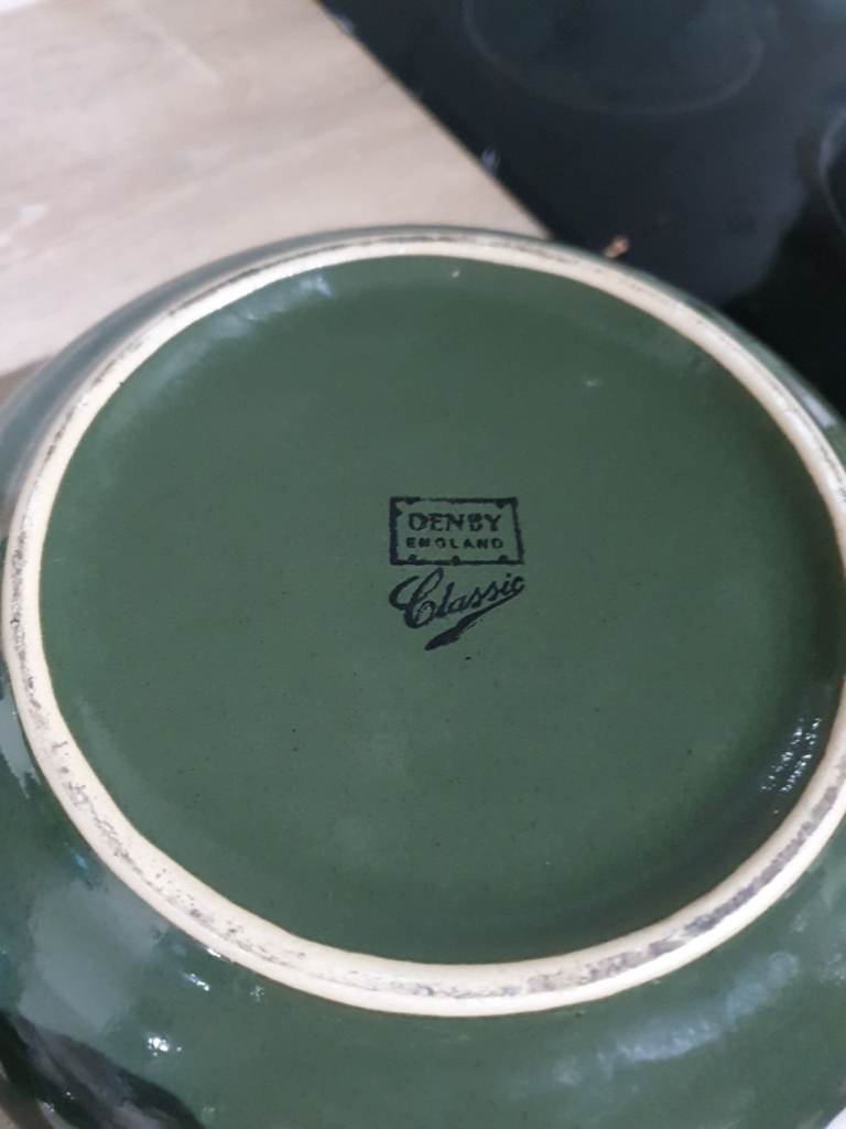 Denby Classic Casserole Pot with Lid – Green, Good Condition