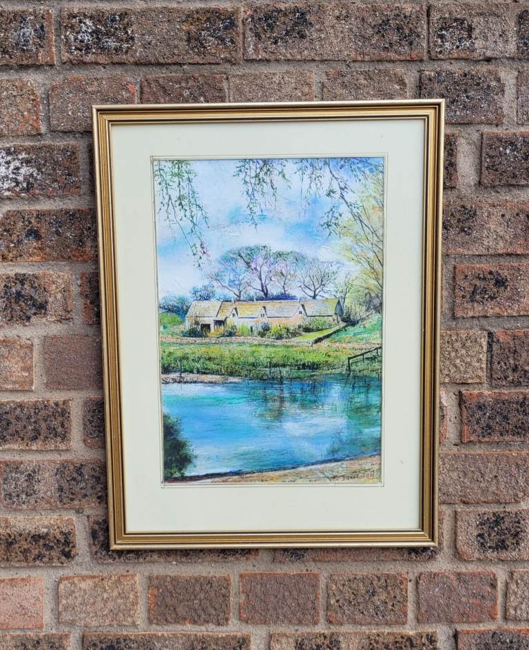 **£55** Framed painting, signed by artist