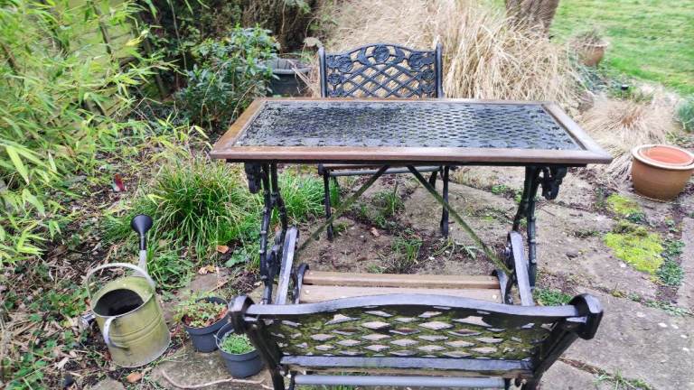 Victorian cast iron garden table and chairs