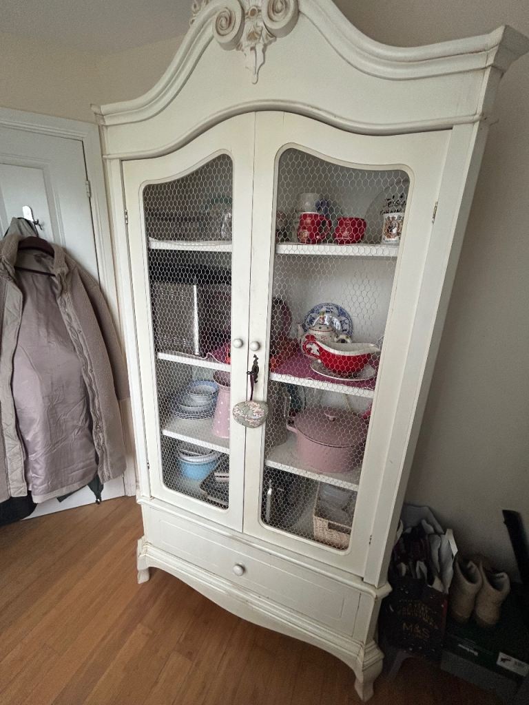 Laura Ashley Provencal Style Armoire/Pantry Cabinet - Solid Wood, Elegant Country House Design