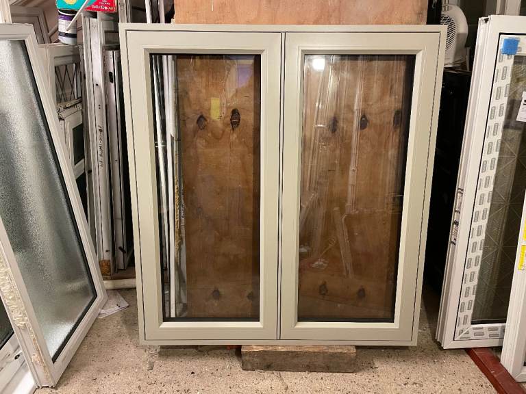 H x 120 W x 110 cm - NEW PEARL GREY DOUBLE GLAZED ALUMINIUM WINDOW BY**ORIGIN** (REF: MJ240)