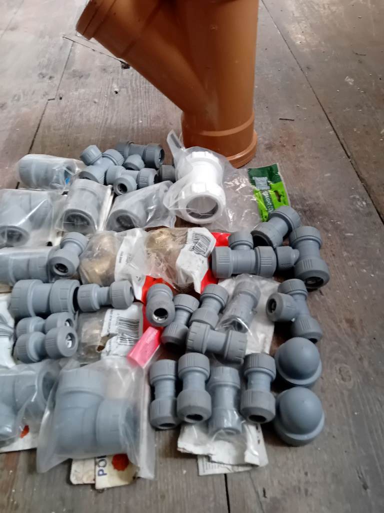 Plumbing couplers,tees various. 