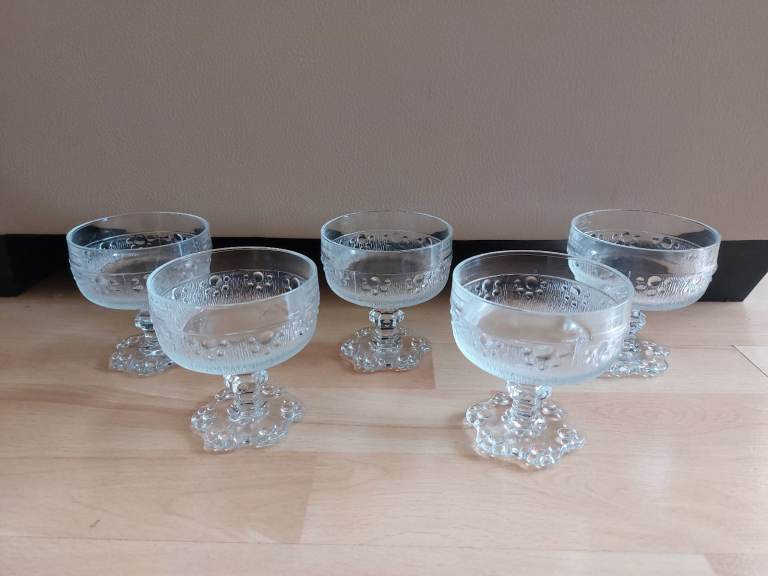 Set of 5 Italian dessert cups ice cream sundae glasses bowls