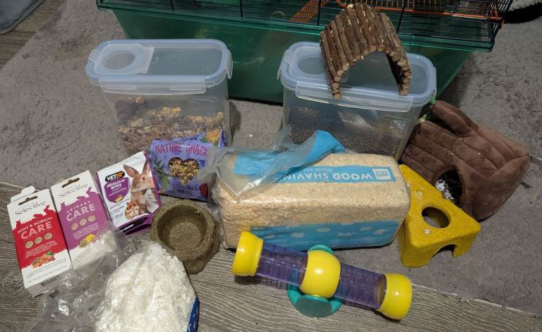 Hamster cage with lots of accessories