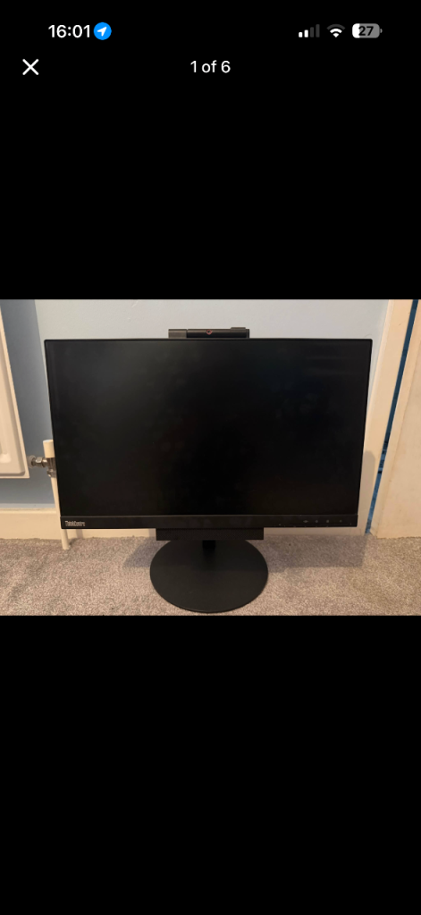 TV Lenovo 22” Monitor with Webcam & Speakers – Full HD