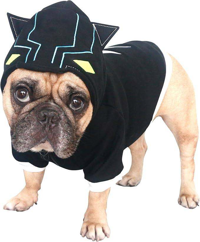 Ichoue Black Panther Hoodies For French Bulldogs,Pugs,English Bulldog Size Small,Medium,XL and XXL
