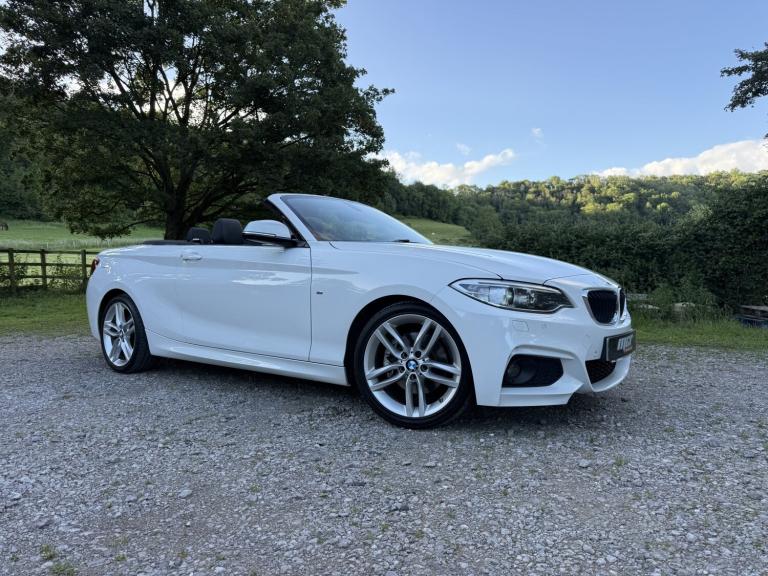 BMW 220d M Sport Convertible, 16 Reg, 79k, Alpine White, Black Leather.