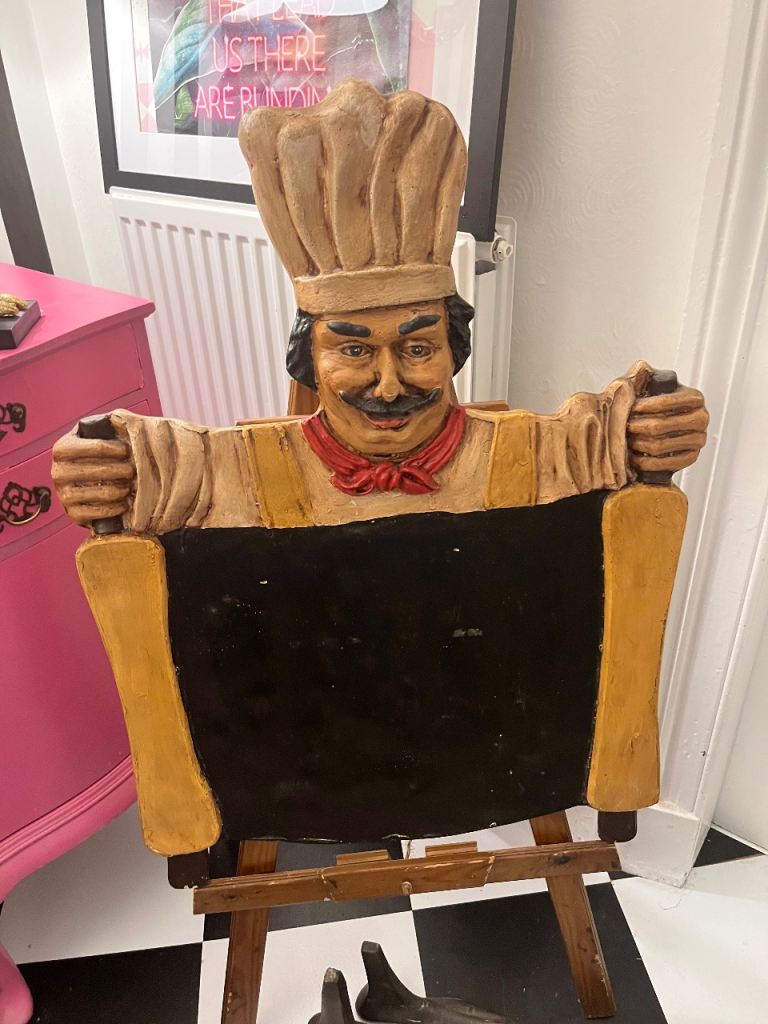 Chalkboard Chef Figure – Restaurant Display Sign