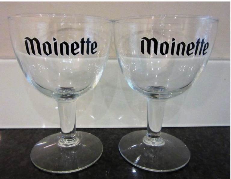 2 x Moinette Belgian Beer glasses