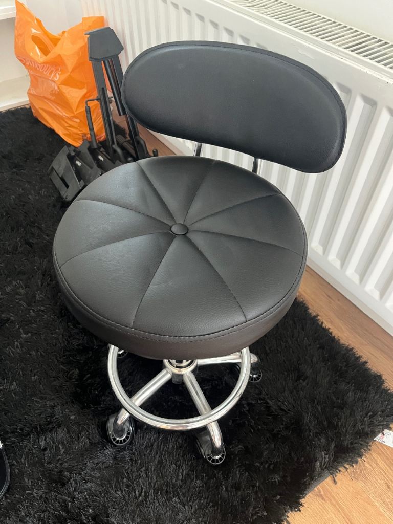 Adjustable Swivel Stool with Backrest 
