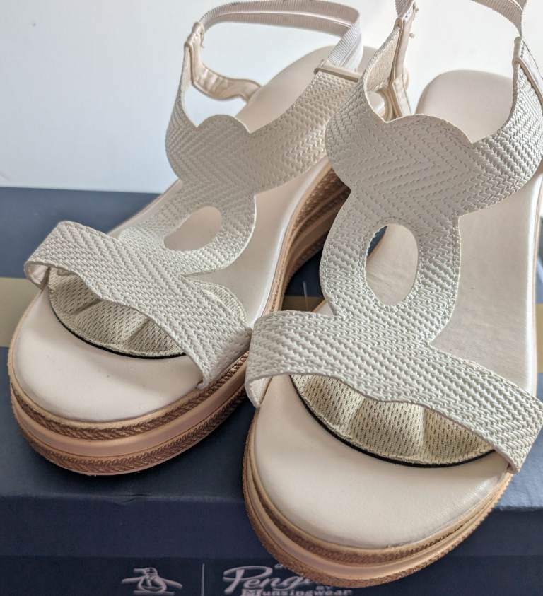 Cream Wedge Sandals – As Good As New - size 46/UK9