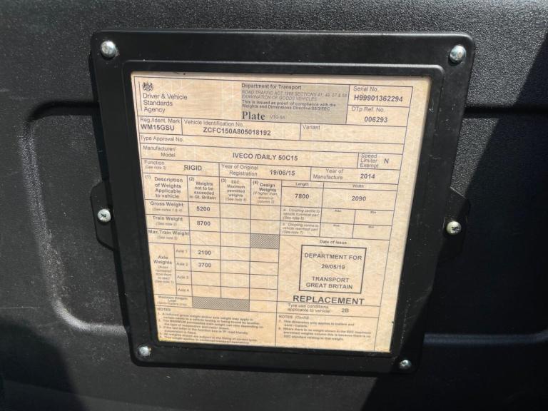 2015 Iveco Daily 50C15D NA Diesel Manual