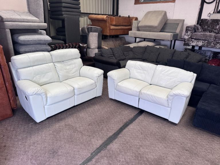 white leather recliner 2+2 seater sofa set Delivery available