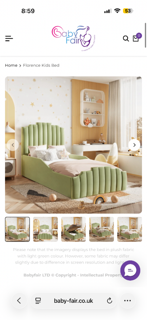 Single bed with mattress 