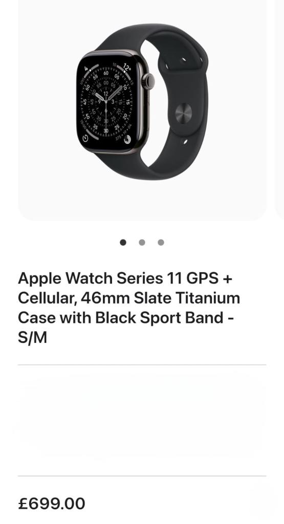 Apple Watch Series 11 GPS + Cellular 46mm 