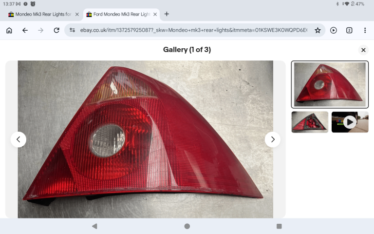 Mondeo 3 rear lights pair.  Excellent condition.