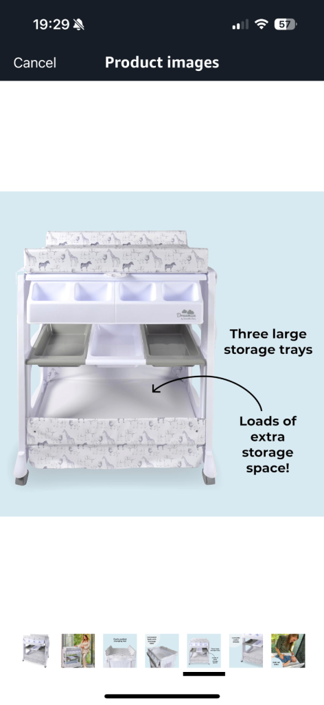 Baby changing table/bath