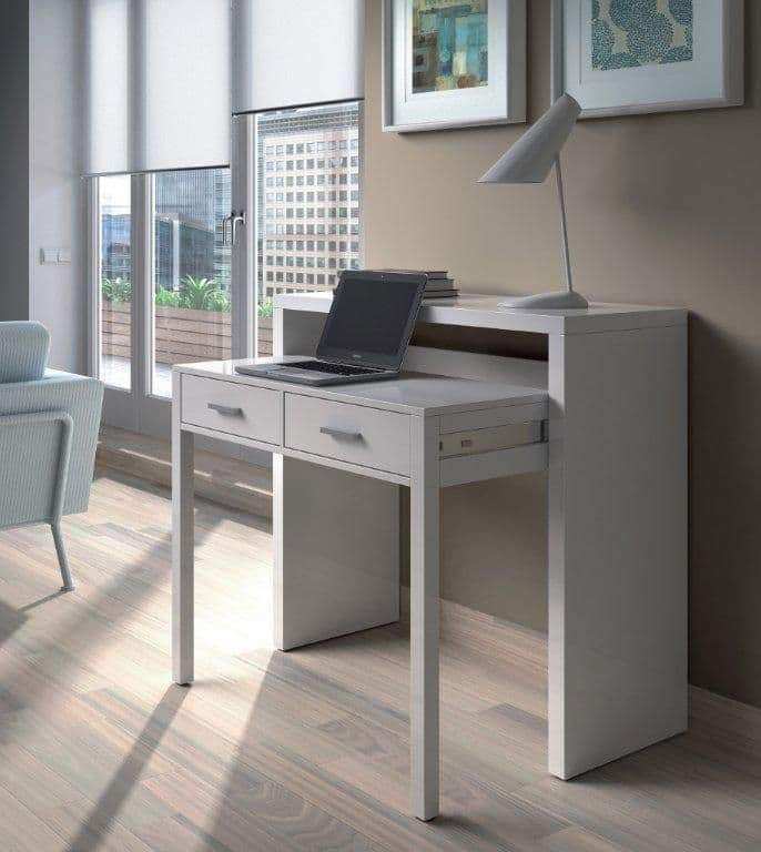 Pull out white Computer Desk Console Dressing Table