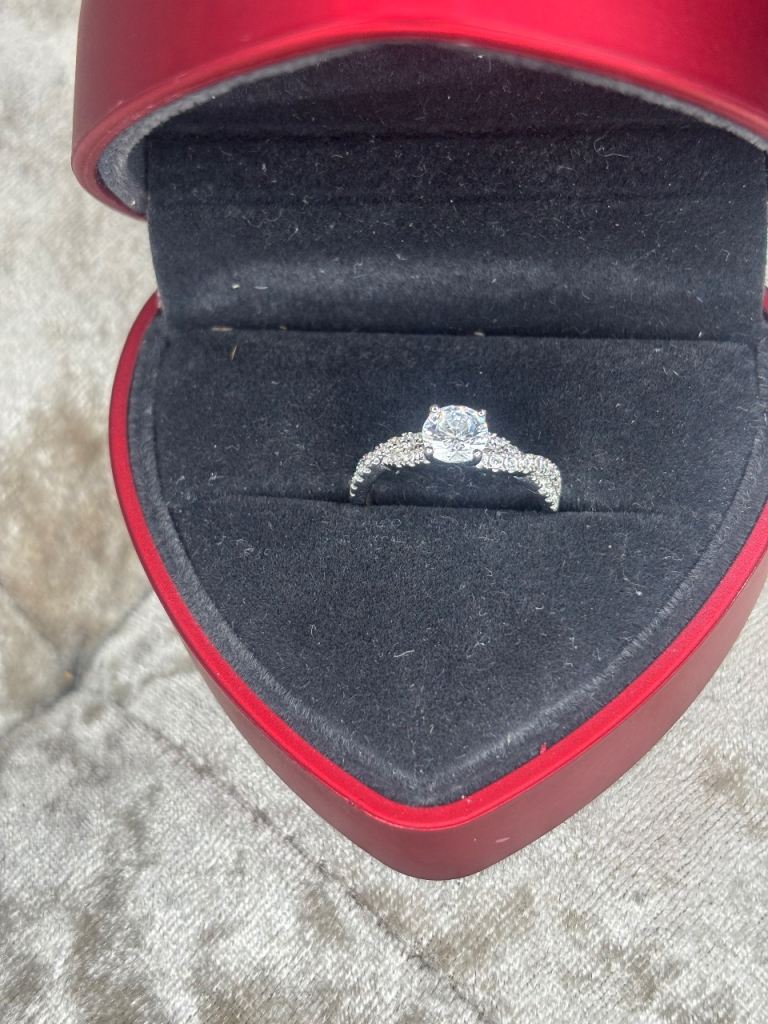 Revere 9ct White Gold Cubic Zirconia Engagement Ring 