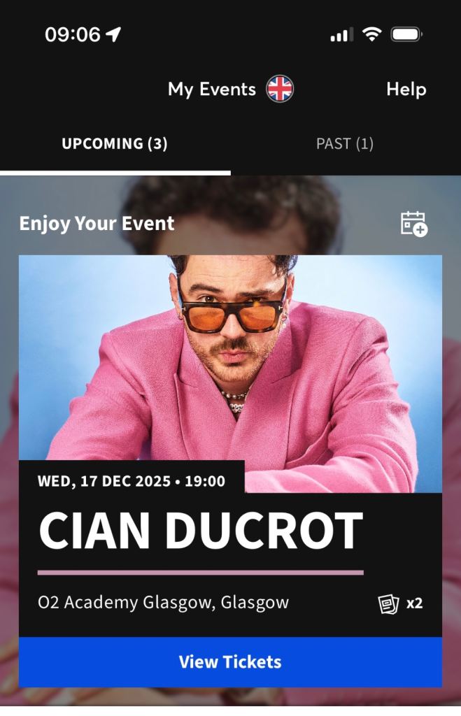 Cian Ducrot at the O2 Glasgow