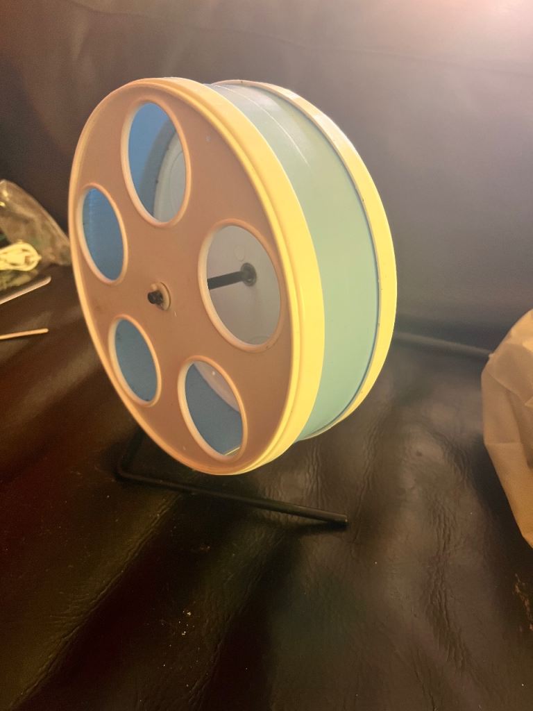 Wheel in Light Blue with Black Panels for hamster or mouse ￼