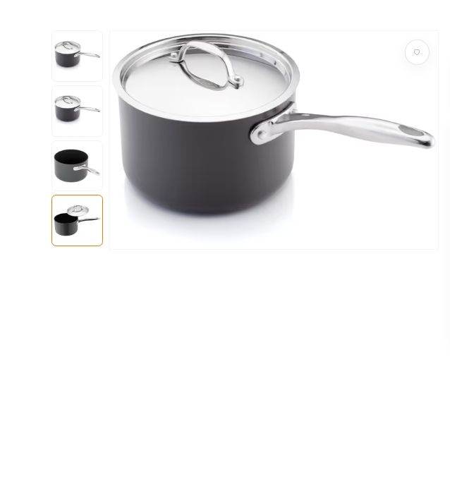 New Black Saucepan with Lid – Metal Handle