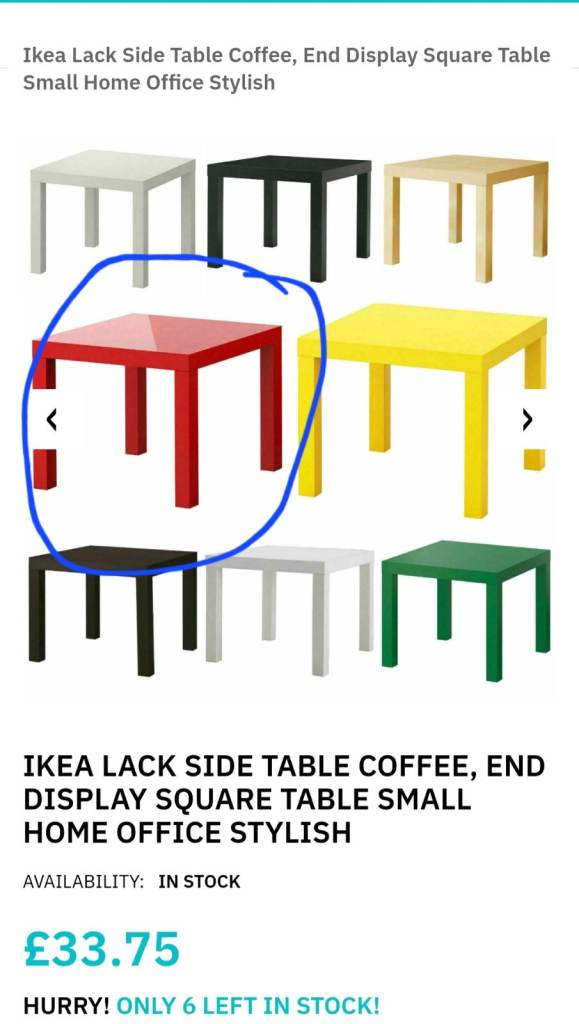 IKEA Lack Side Tables - Red, Good Condition (Pair)