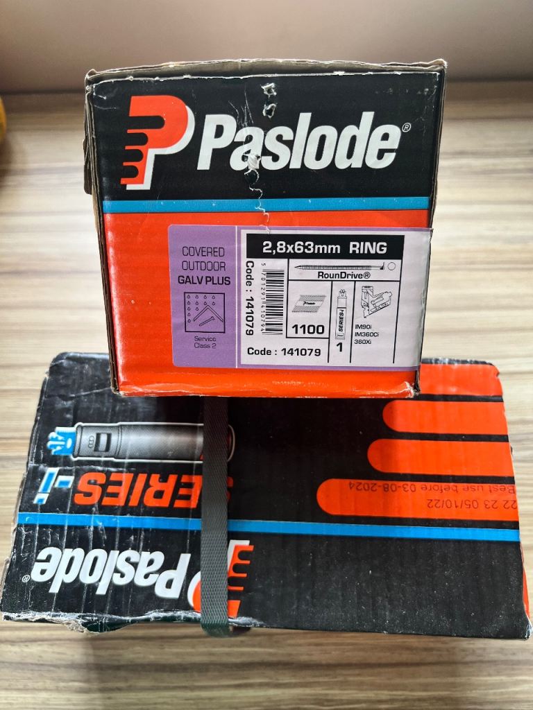 Paslode 2.8x63mm Ring Nails – 1100 count, New