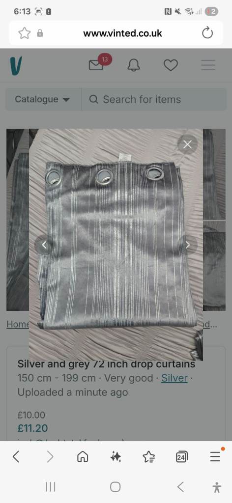 72 inch drop curtains silver and grey