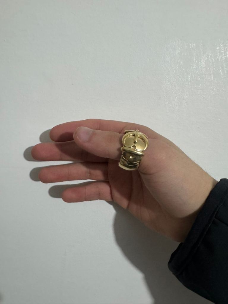 image for 9ct gold buckle ring 